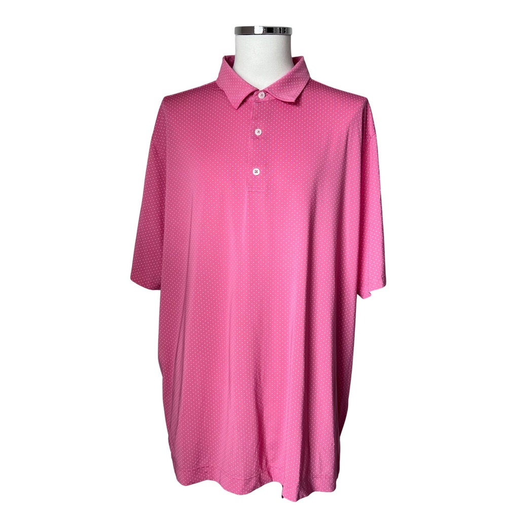 FootJoy Mens Pink Polka Dot Performance Golf Polo Shirt 2XL‎ 26614